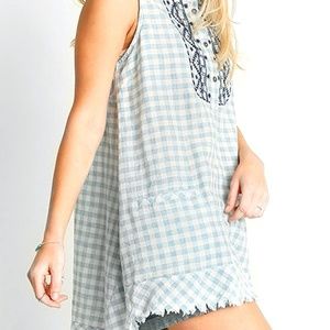 Umgee USA Sleeveless Checkered Tunic